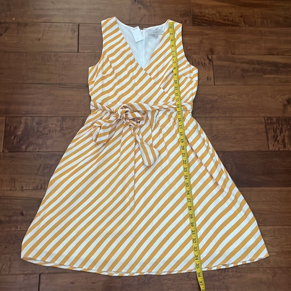 NWT Ann Taylor Loft yellow & white striped dress - Picture 4 of 12